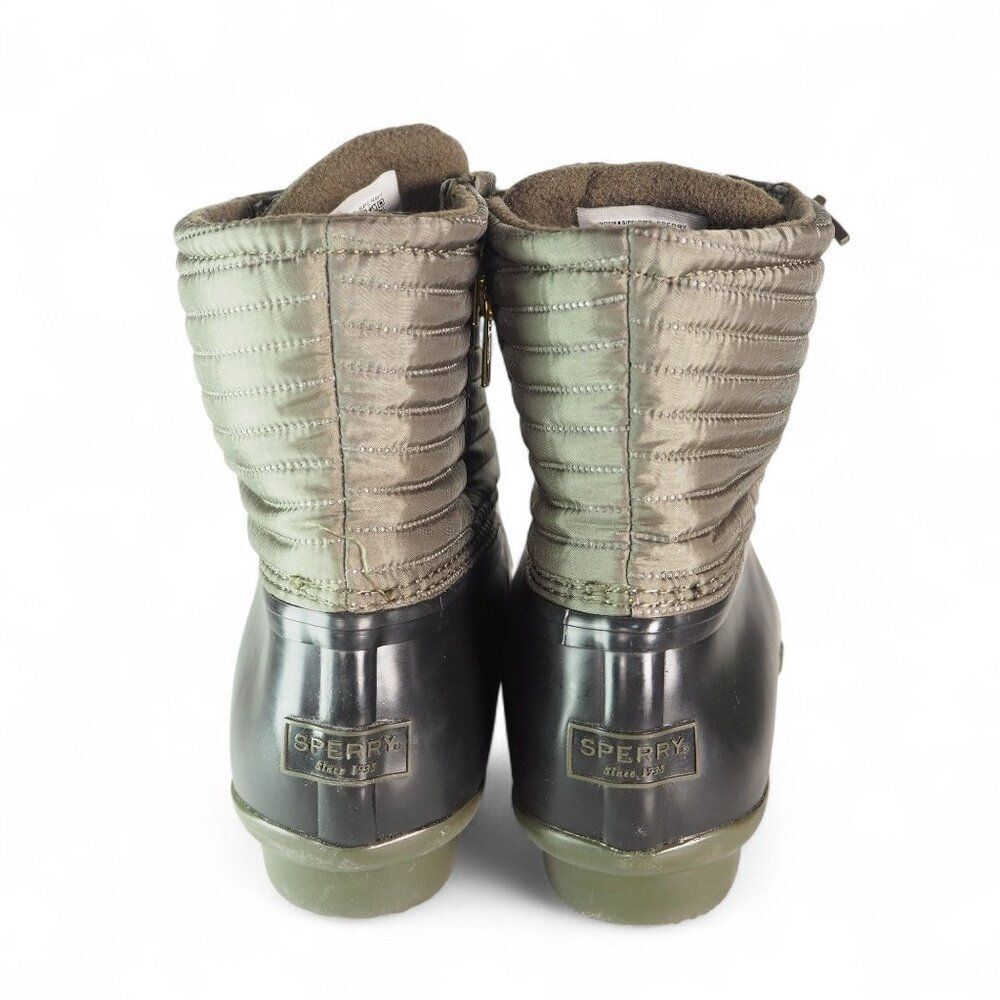 Sperry Saltwater Puff Quilted Pac Duck Boots Olive / Black STS8670 Women's 10 - Picture 5 of 11